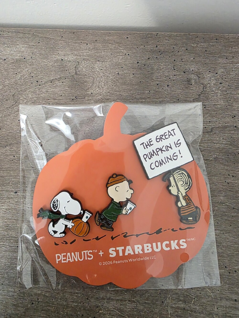 Peanuts Starbucks The Great Pumpkin Coming Pin In Hand